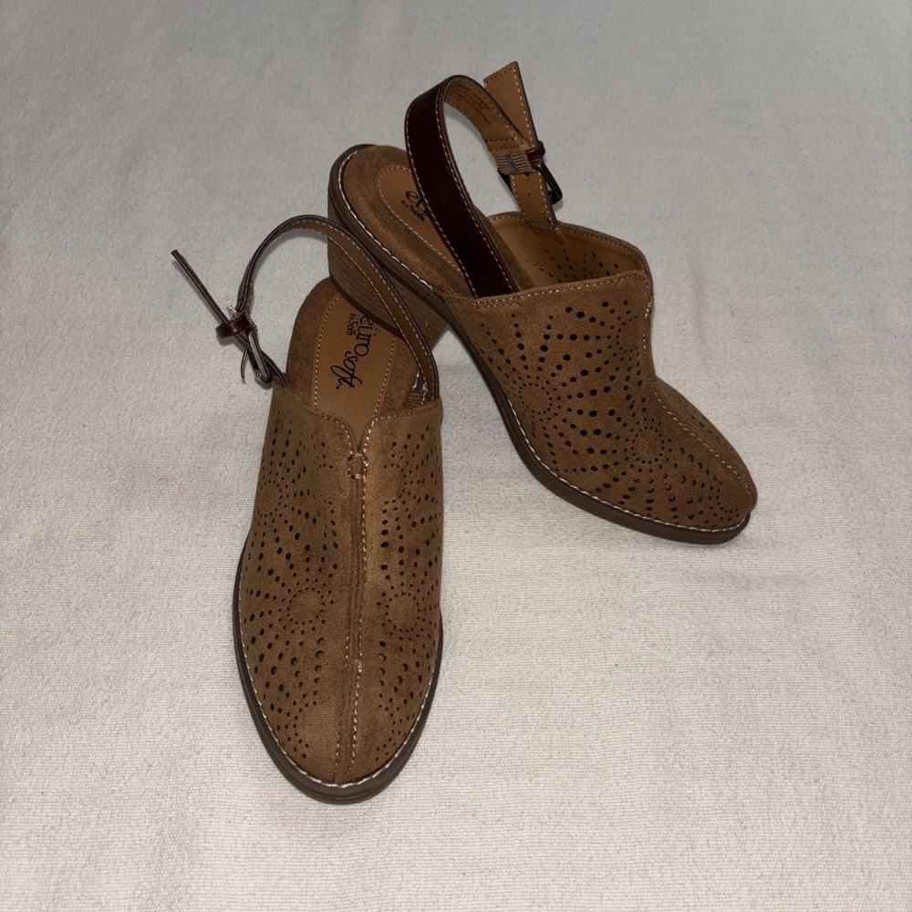 Euro Soft‎ By Sofft Tulip Sling Luggage/Coffee Color Sandals Size 6M Careerwear